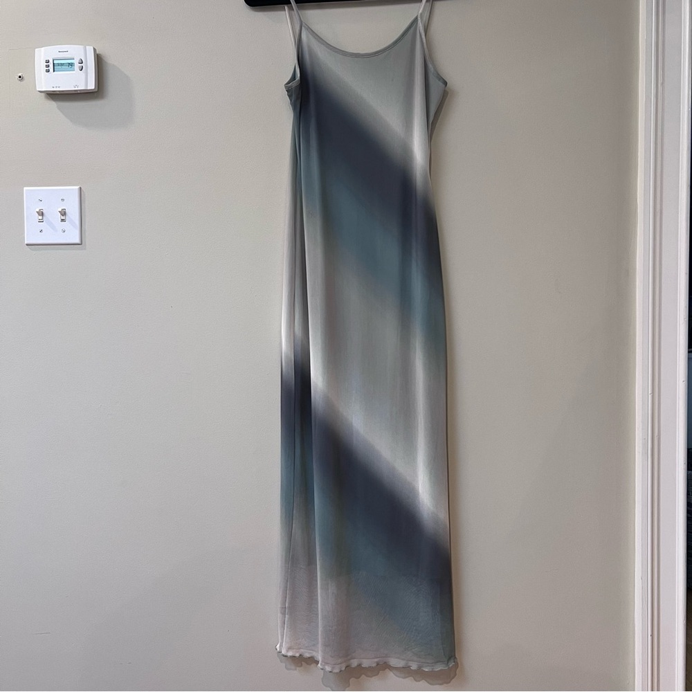 See You Monday Maxi Mesh Blue Dress